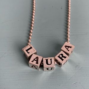 Sterling Silver Letter "Laura" Necklace